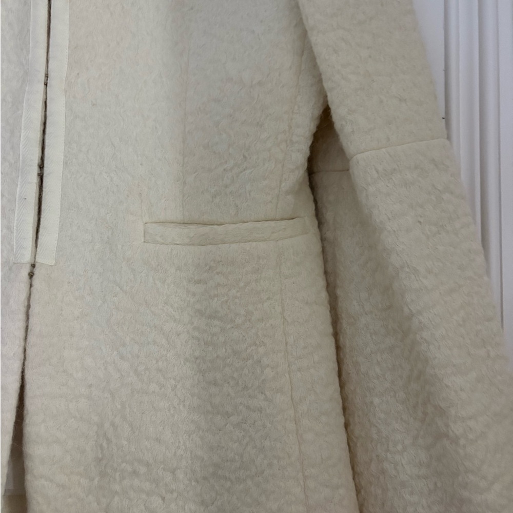 Rachel Zoe Cream Collarless Textured Blazer - Picture 4 of 4